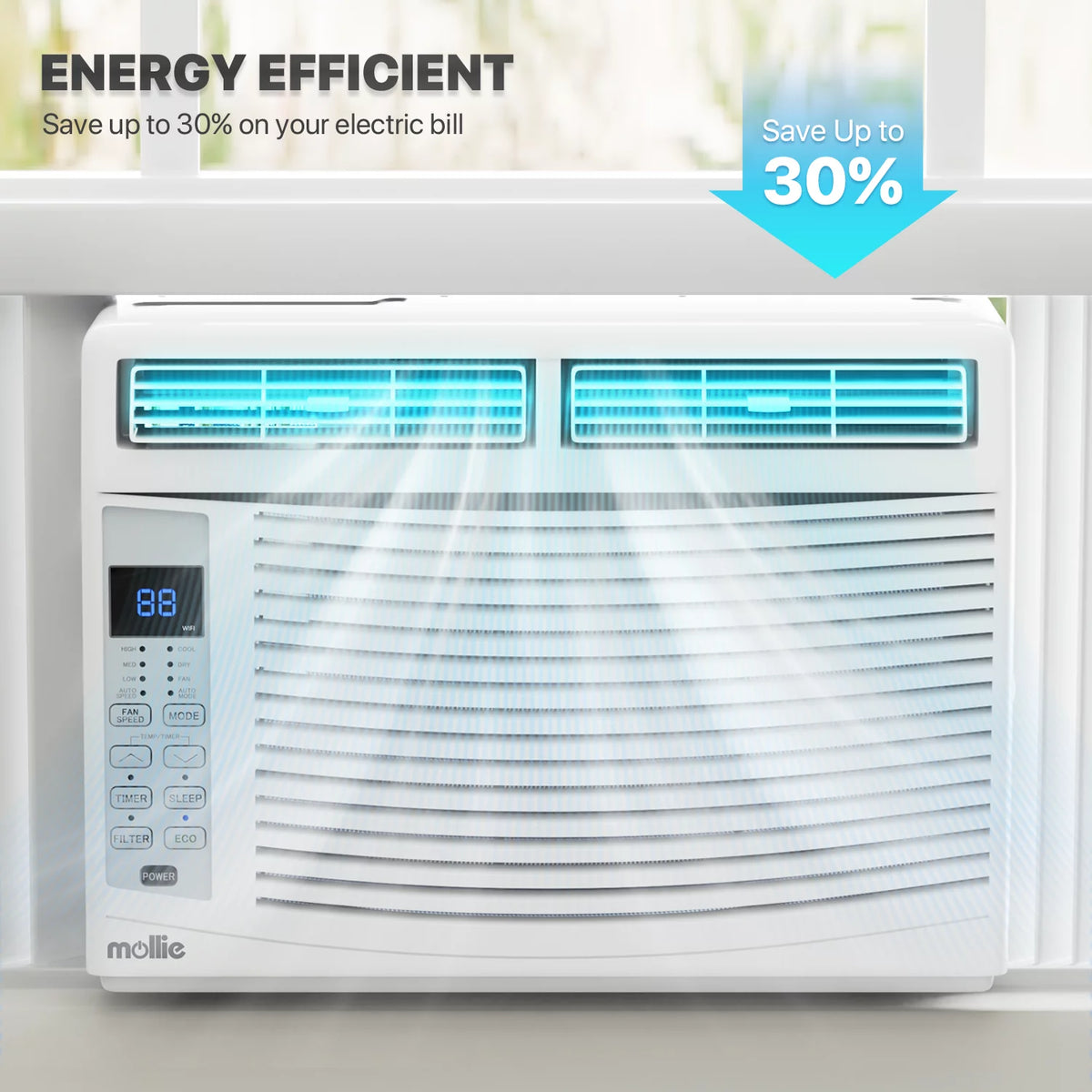 6,000 BTU Smart Window Air Conditioner with WiFi, White L21679