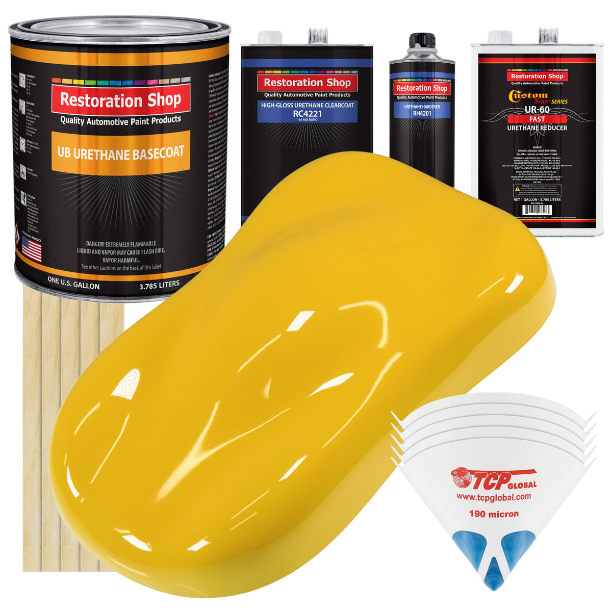 Indy Yellow Gallon Urethane Basecoat Clearcoat Car Auto Paint Kit J655