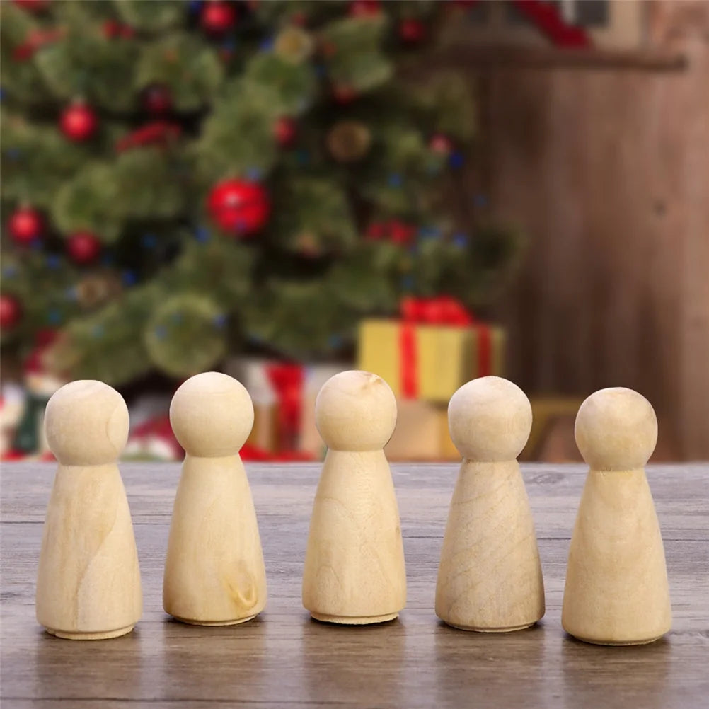 10 Pcs Unfinished Wooden Peg Dolls V55107