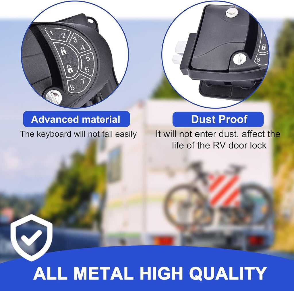 RV Keyless Entry Door Lock with Backlit Keypad and 2 Key Fobs, Pack of 2 Z4577