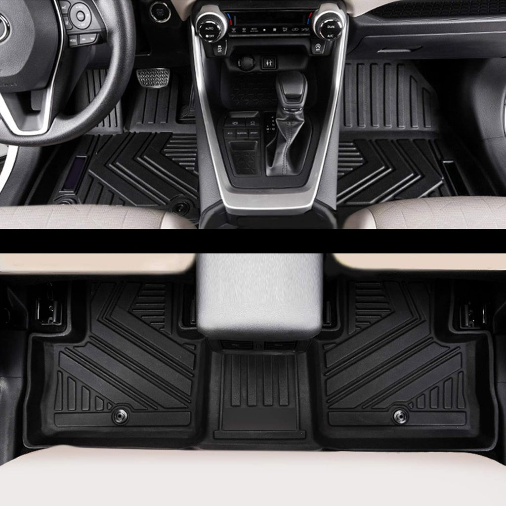 Car Floor Mats & Cargo Liners Trunk Mats Set Compatible for Toyota Rav4 2019 2020 2021 2022 Rubber Mat T5581