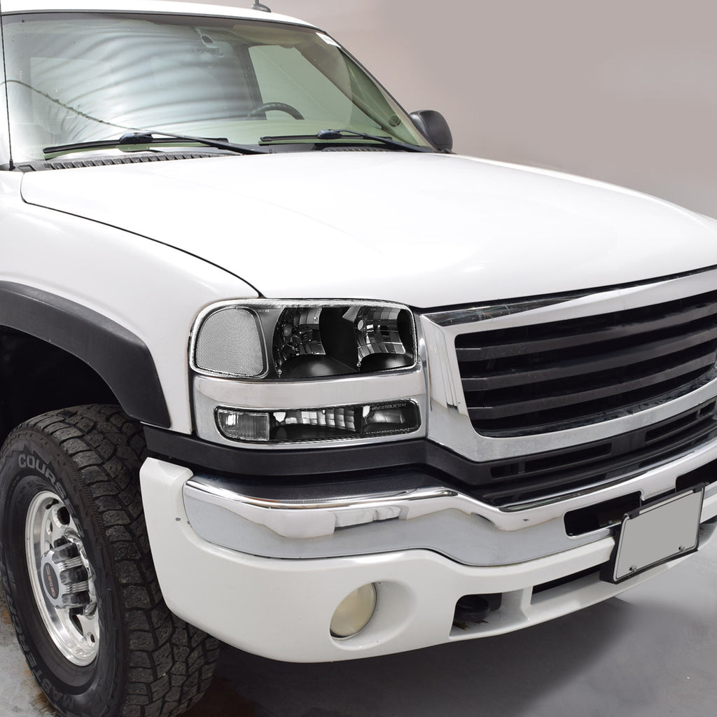 Black Housing Headlight and Clear Corner Bumper Light J6840