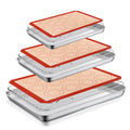 Stainless Steel Baking Sheet Tray Cooling Rack with Silicone Baking Mat Set of 9 Q363636