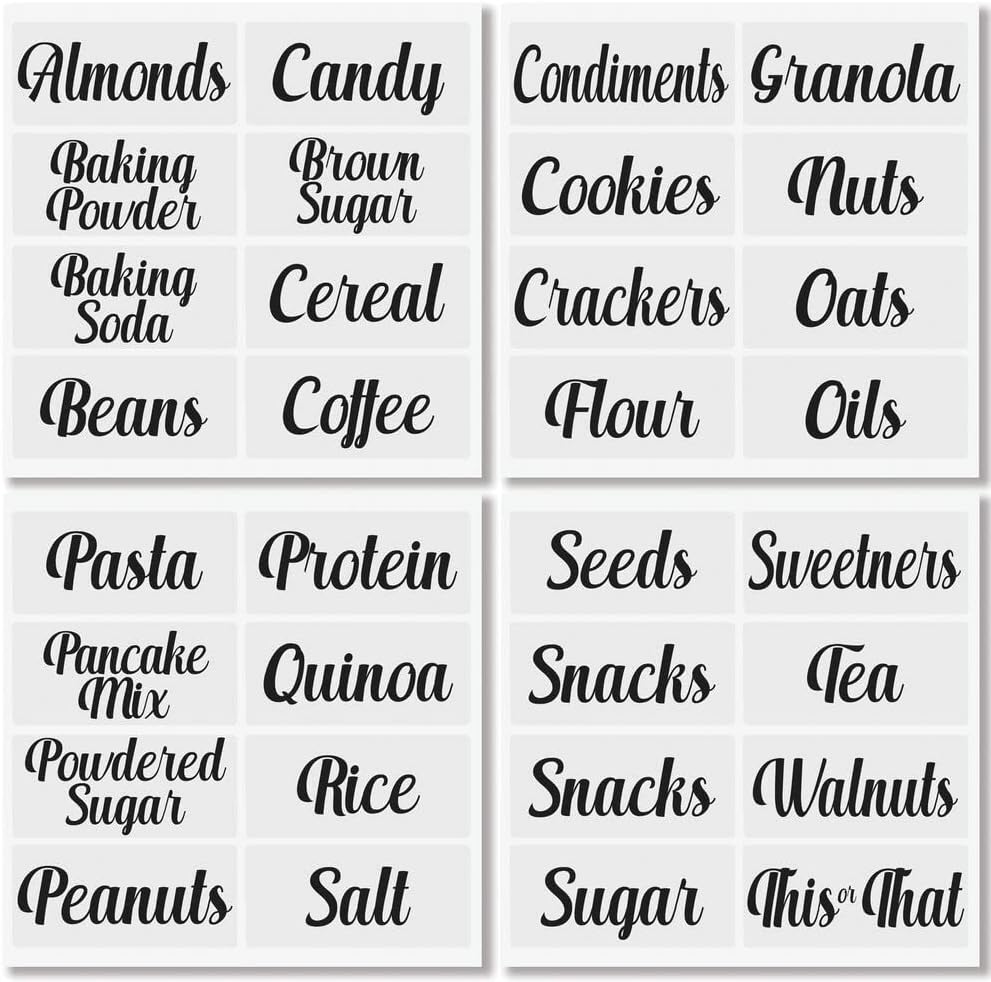 Deep Plastic Kitchen Storage Organizer Container Bin with 32 Pantry Identification Labels & Handles, 12 Long, Set of 2 Bins, Clear C35824