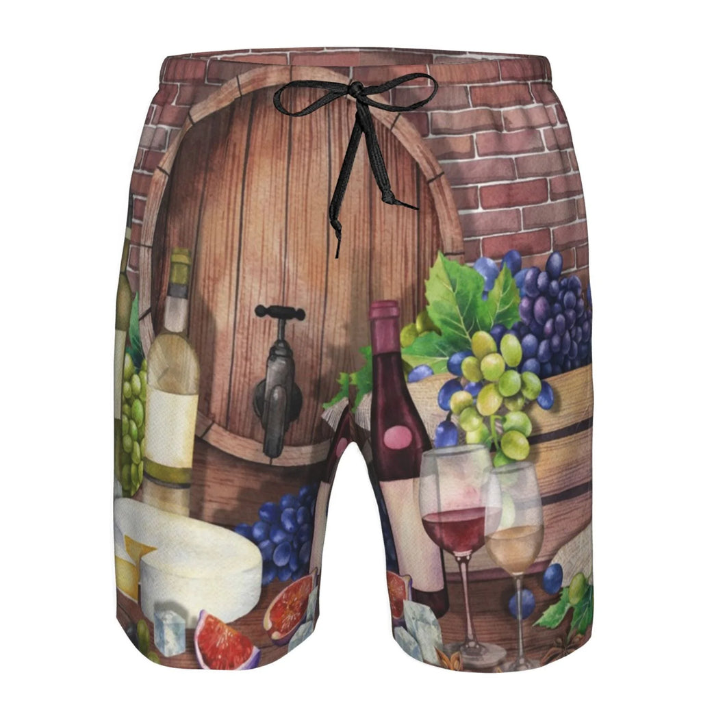 Red Wine Hawaiian Shorts With Pockets Y7989