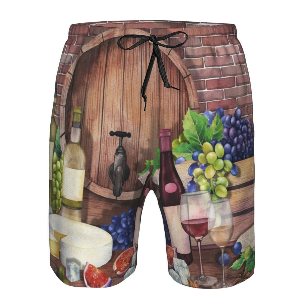 Red Wine Hawaiian Shorts With Pockets Y7989