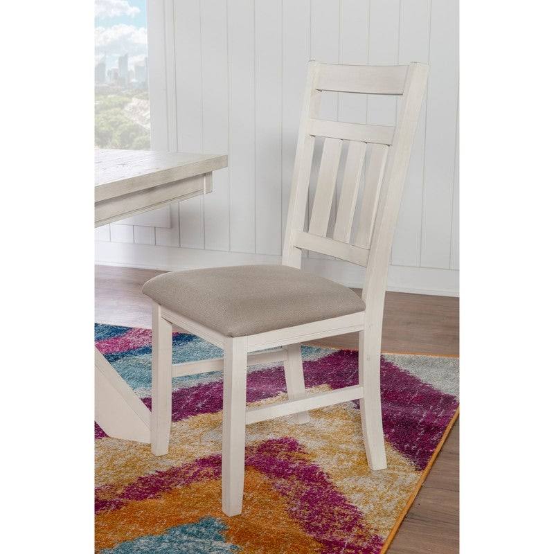 Smokey White Rustic Farmhouse Dining Chair Set of 2 N64857