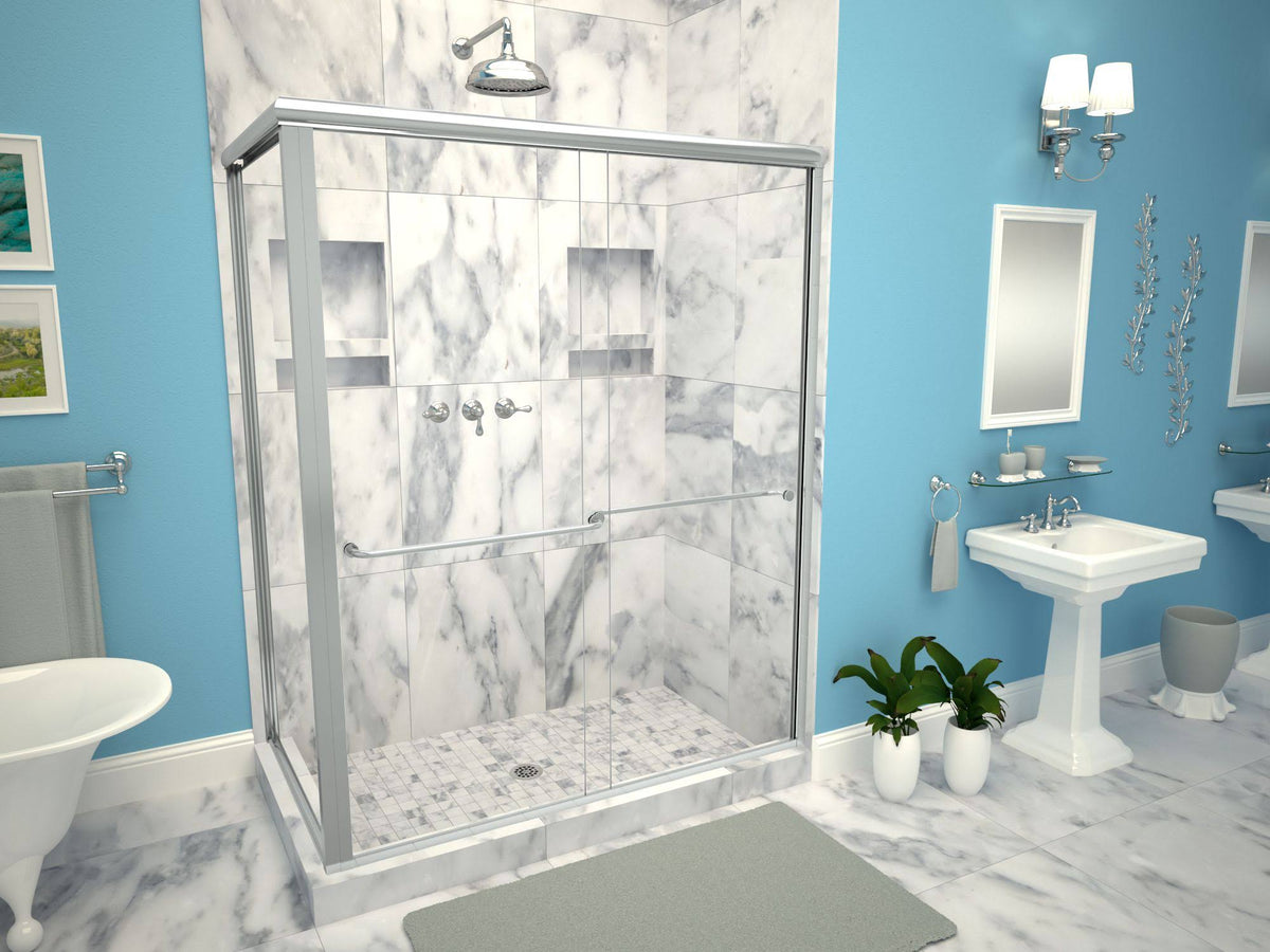 32x22 x 48x22 Double Threshold Shower Base with Drain Plate B121883