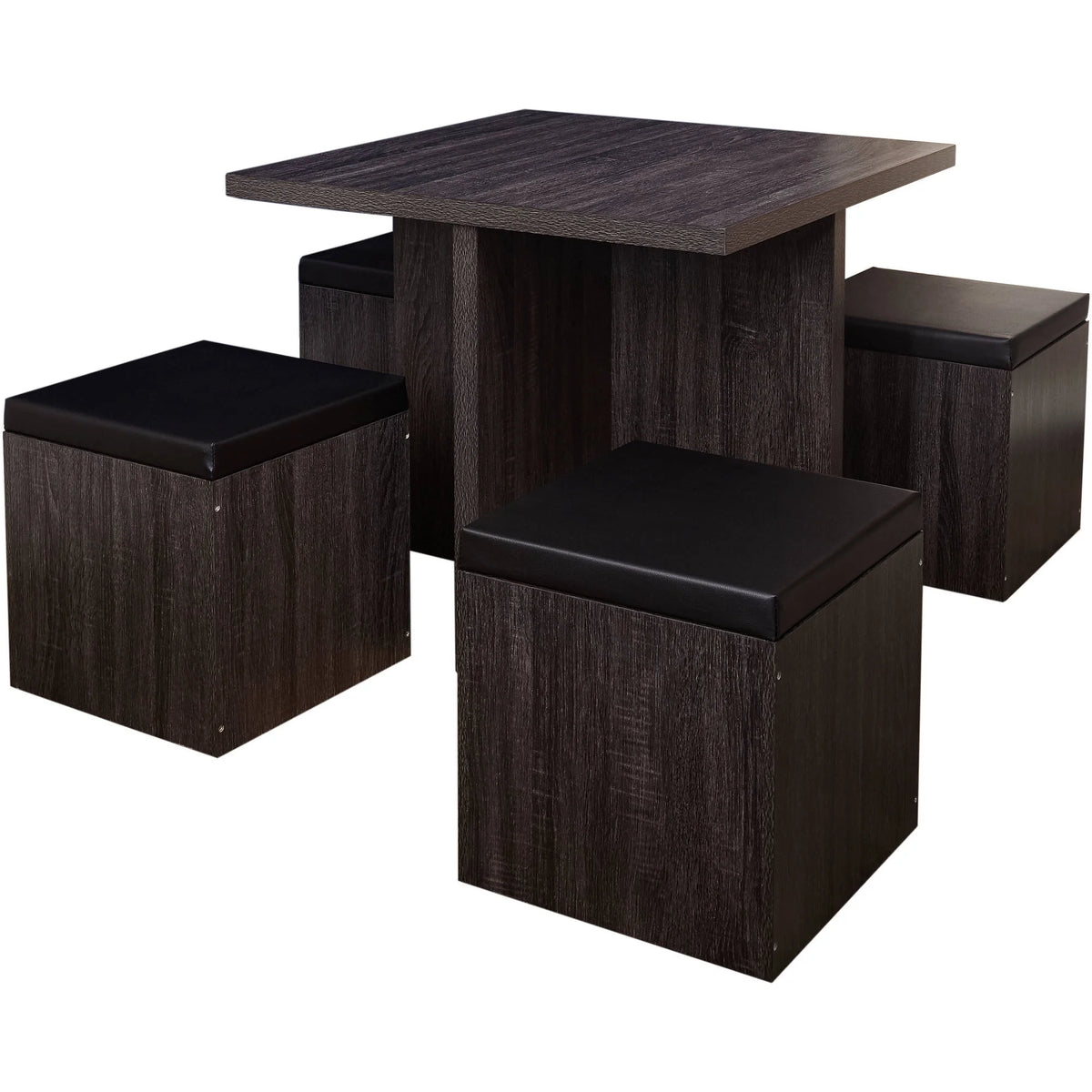 5-Piece Dining Set with Storage Ottoman J4055