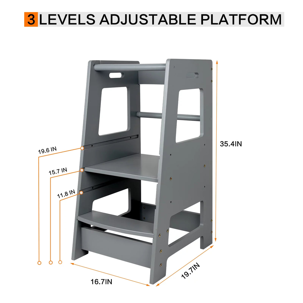 Wooden Adjustable Kids Step Stool M86181
