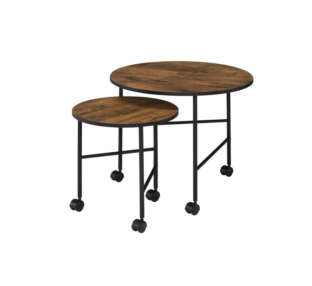 Vintage Oak Nesting Tables O816