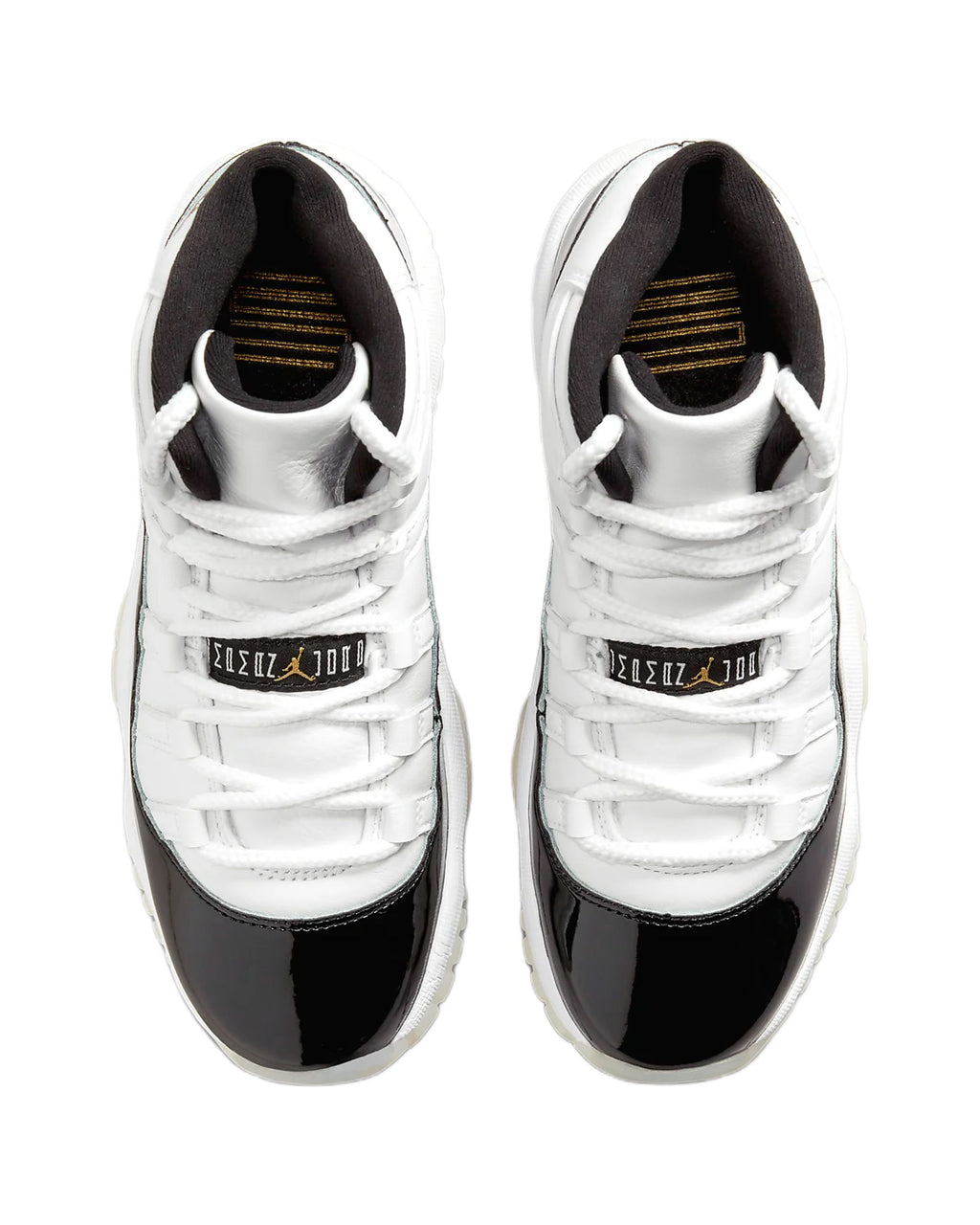 White Metallic Gold-Black Retro Sneaker C811