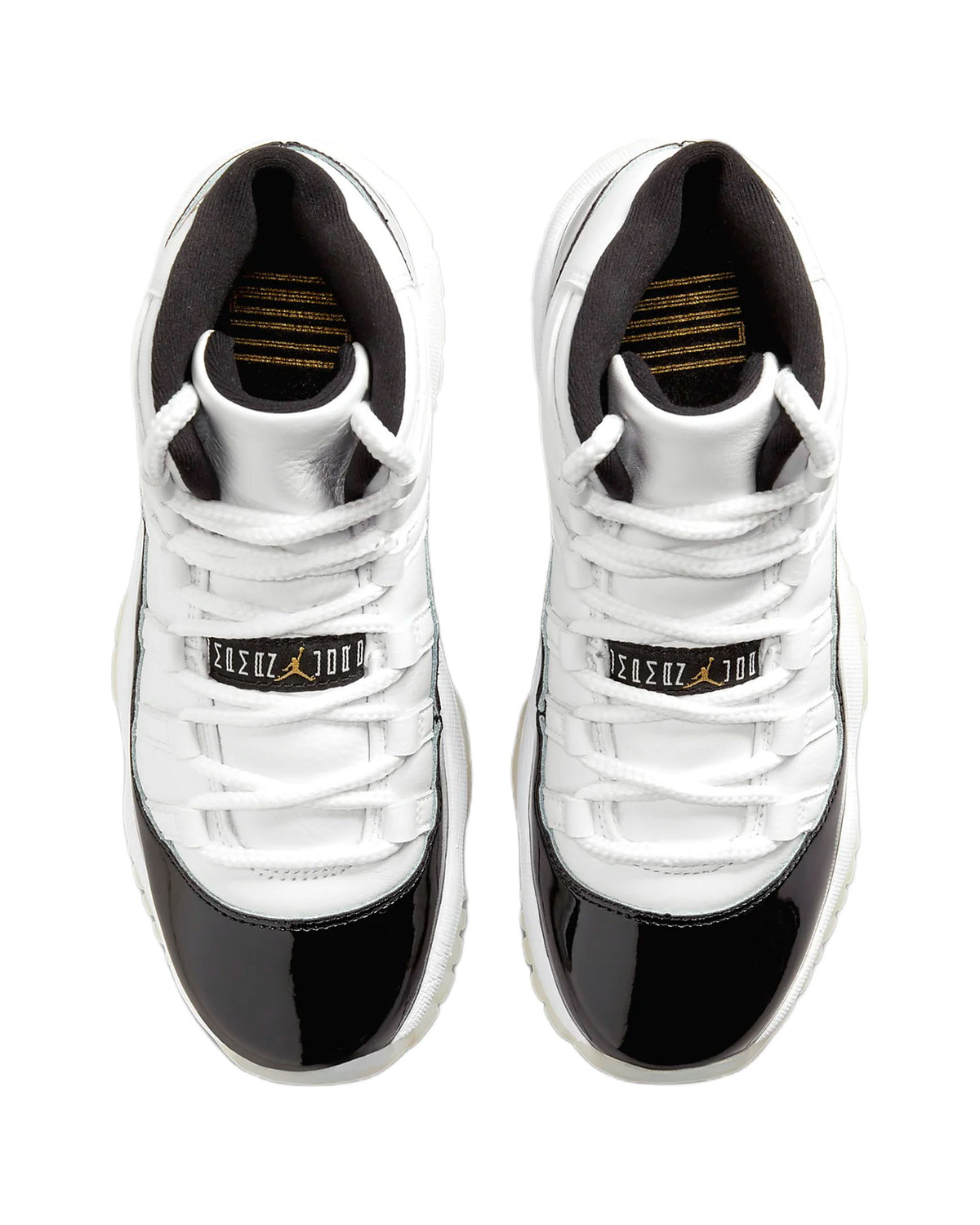 White Metallic Gold-Black Retro Sneaker C811