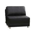 Black Faux Leather Convertible Futon Chair O329563