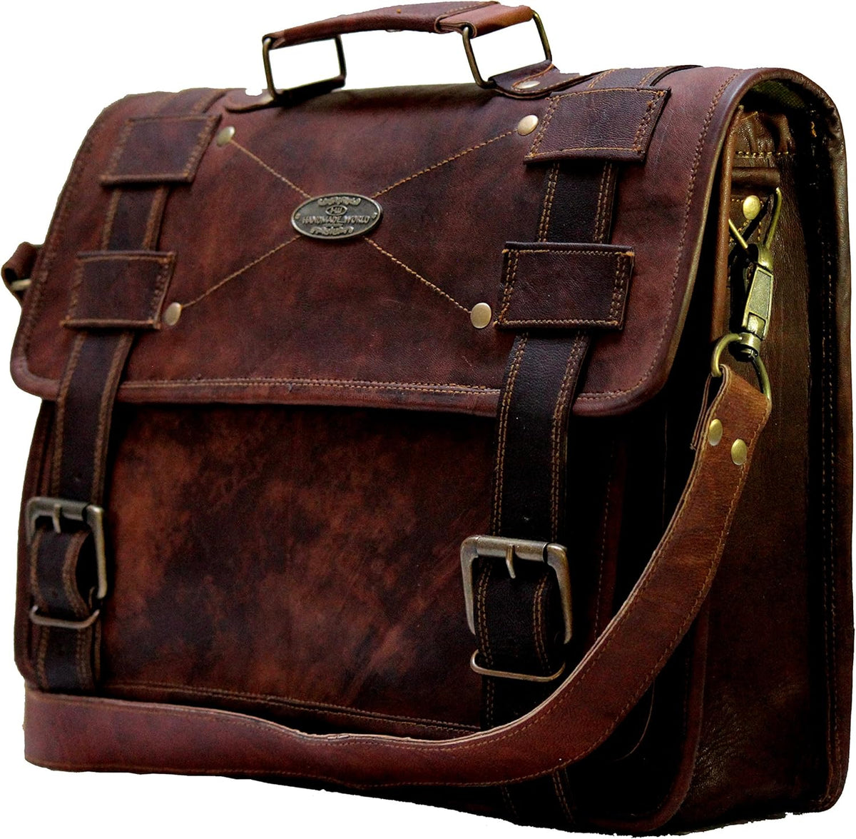 Vintage Brown Leather Laptop Messenger Bag (11 X 15) H60090