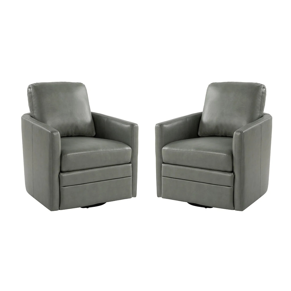 Set of 2 Curved Barrel Swivel Chair with Metal Base P887