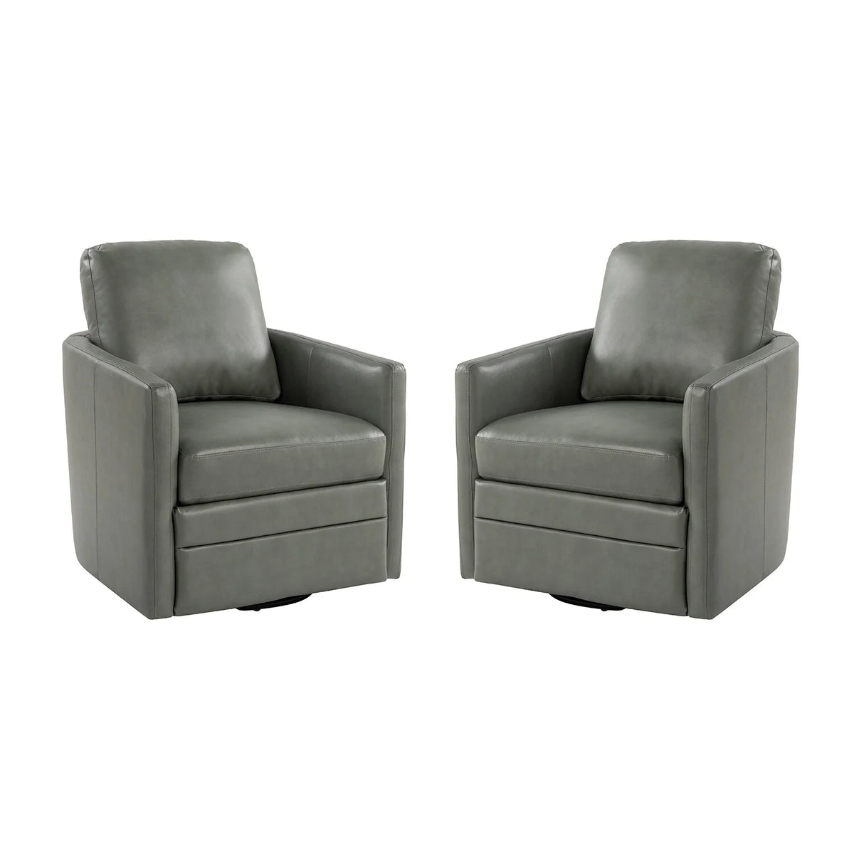 Set of 2 Curved Barrel Swivel Chair with Metal Base P887