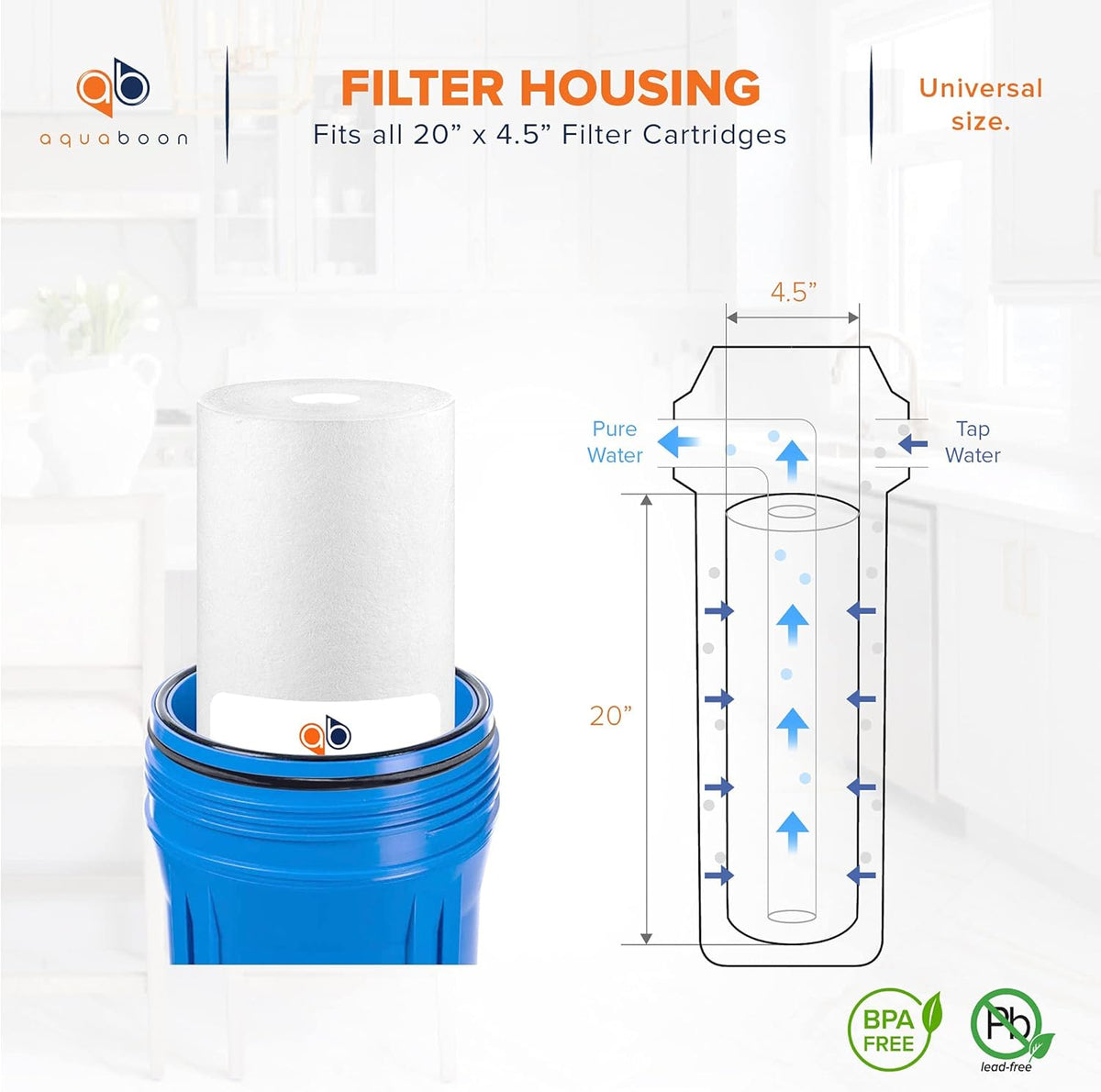 5 Micron 20 Sediment Water Filter Replacement Cartridge, 10 Pack H312362
