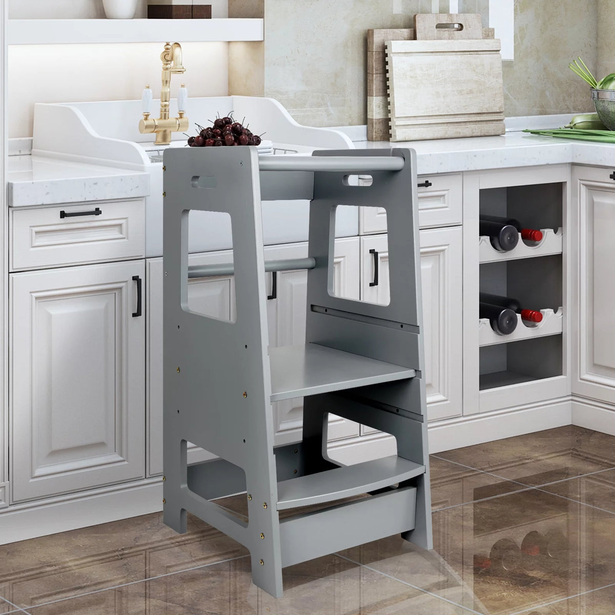 Wooden Adjustable Kids Step Stool M86181