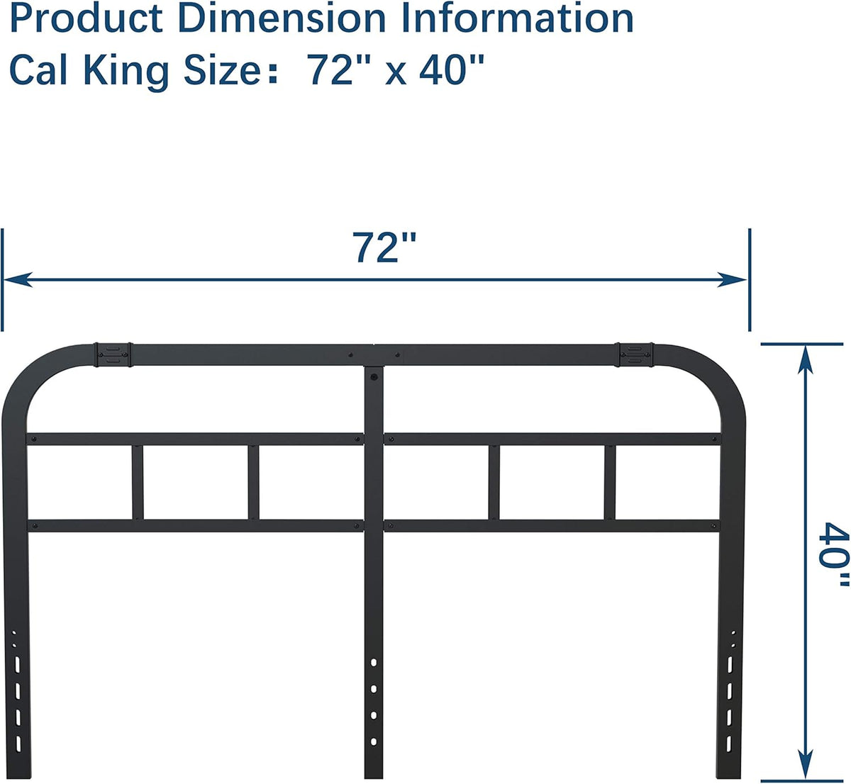 Black Metal Steel California King Bed Headboard Pack of 2 G24718