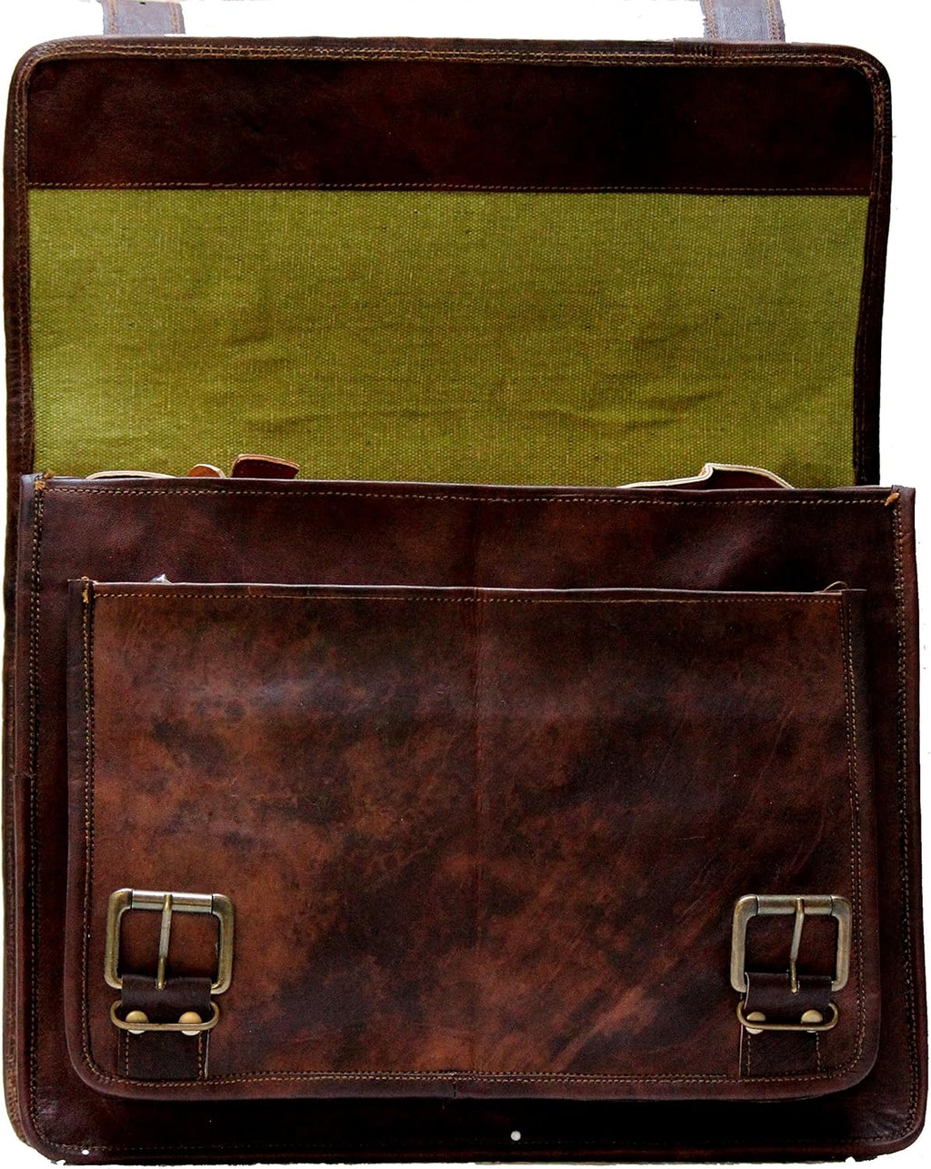 Vintage Brown Leather Laptop Messenger Bag (11 X 15) H60090