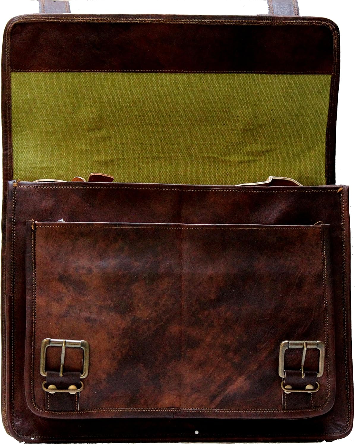 Vintage Brown Leather Laptop Messenger Bag (11 X 15) H60090