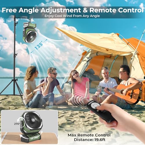 20000mAh Rechargeable Camping Fan with LED Lantern V69892