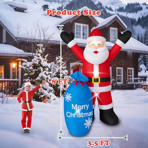 Inflatable Santa Claus Christmas Yard Decor with LEDs L824
