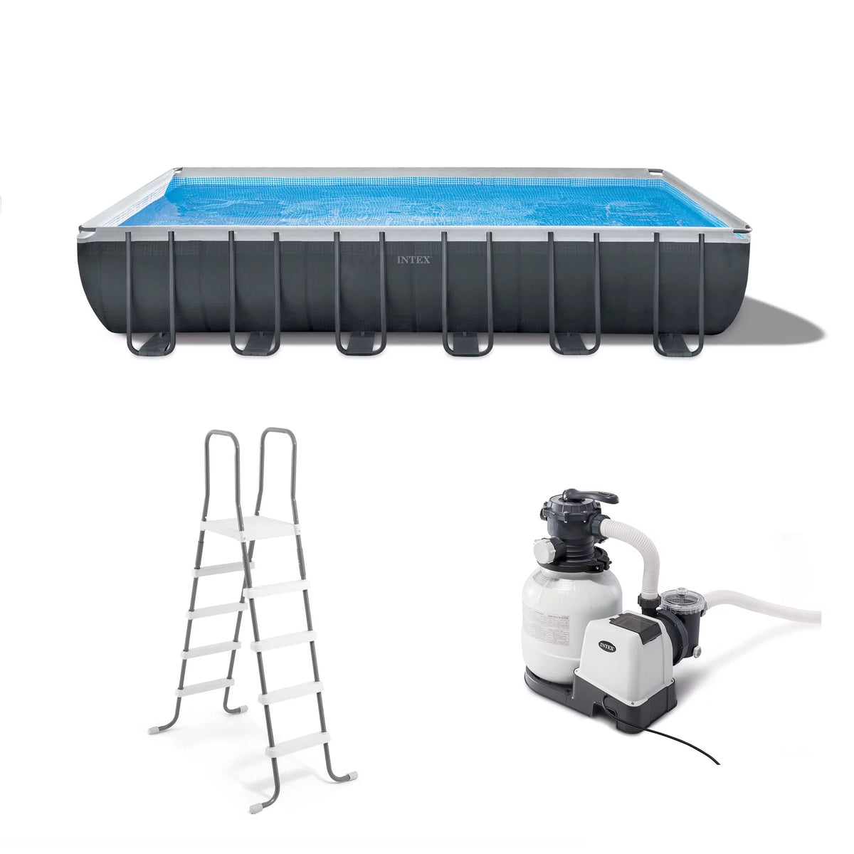 24' x 12' x 52 Rectangular Frame Swimming Pool with Pump G463