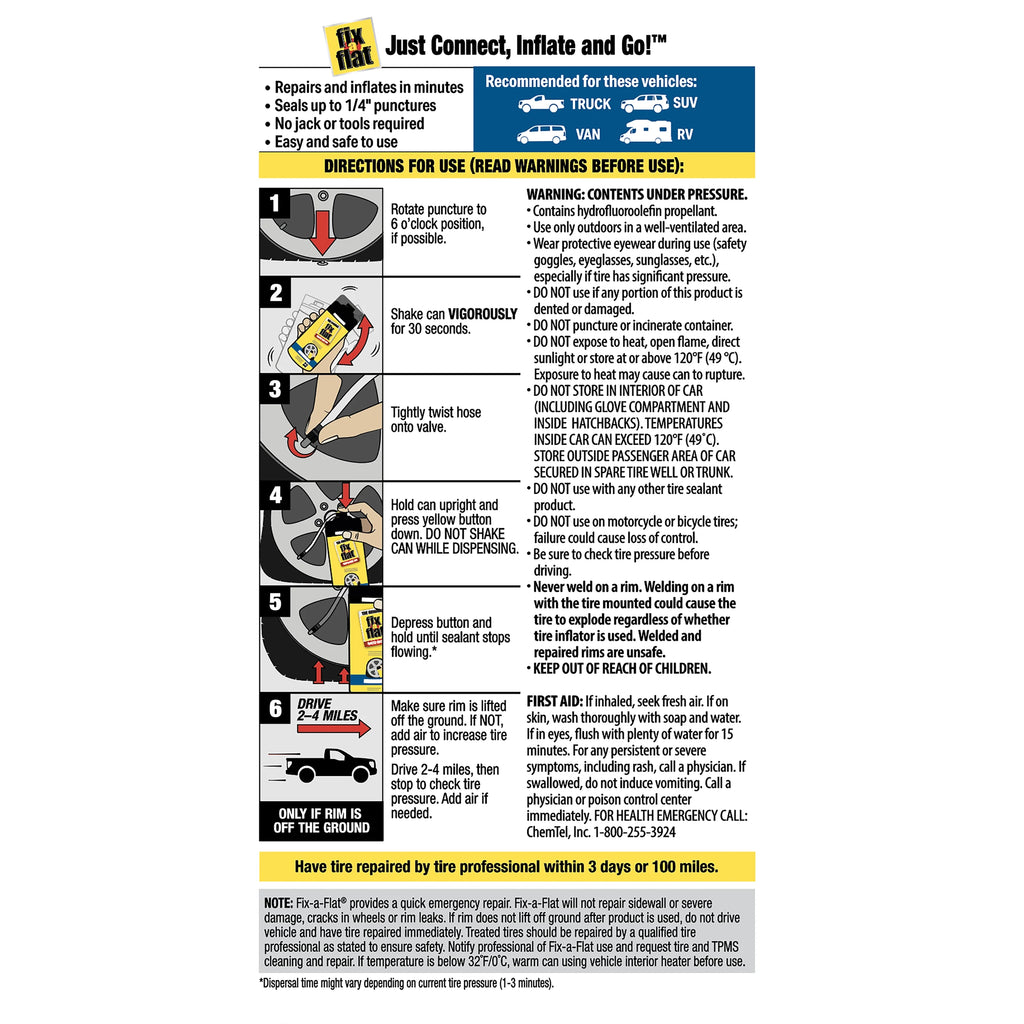 24 oz Aerosol Tire Repair and Inflator W11201