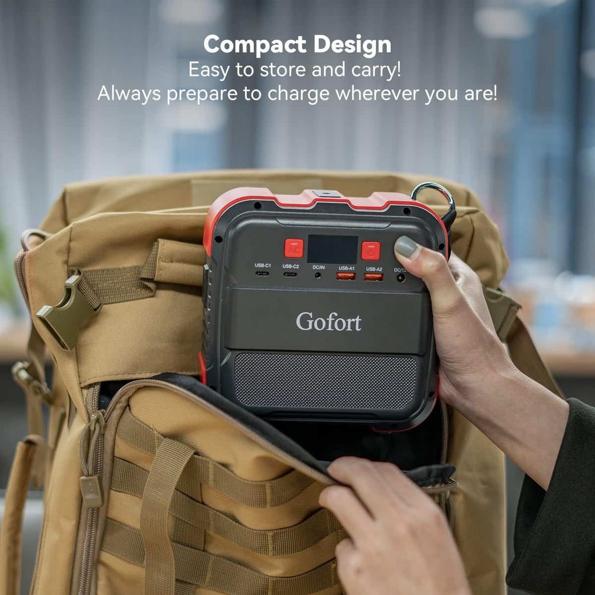 Portable Power Station 26400mAh 98Wh 120W Peak 240W 110V AC Outlets Battery Pack with Flashlight DC QC PD E13926