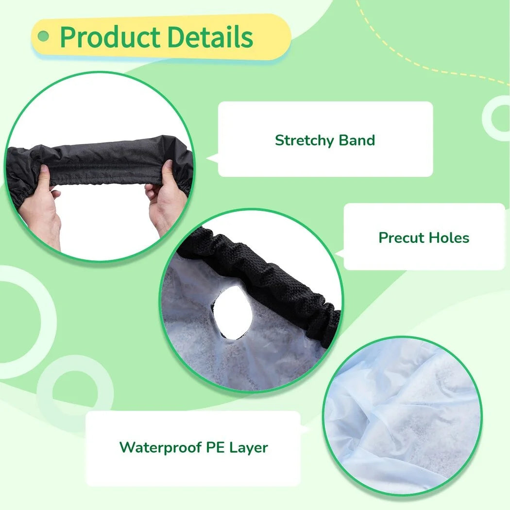 Round Trampoline Spring Cover Black 600D Oxford Cloth Waterproof Cover B974117