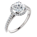 1.85 CT Round Diamond Halo Ring, 14K White Gold, Size 6.5 M3735