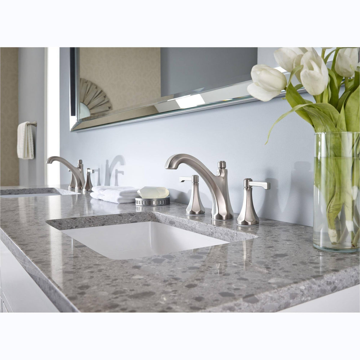 Tuscan Bronze Widespread Bathroom Faucet L528