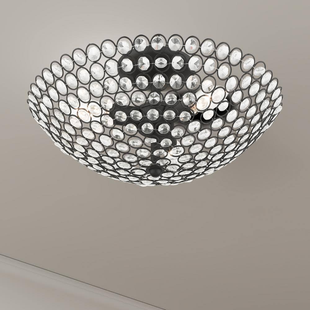 3 Light Semi-Flush Mount Black R5210