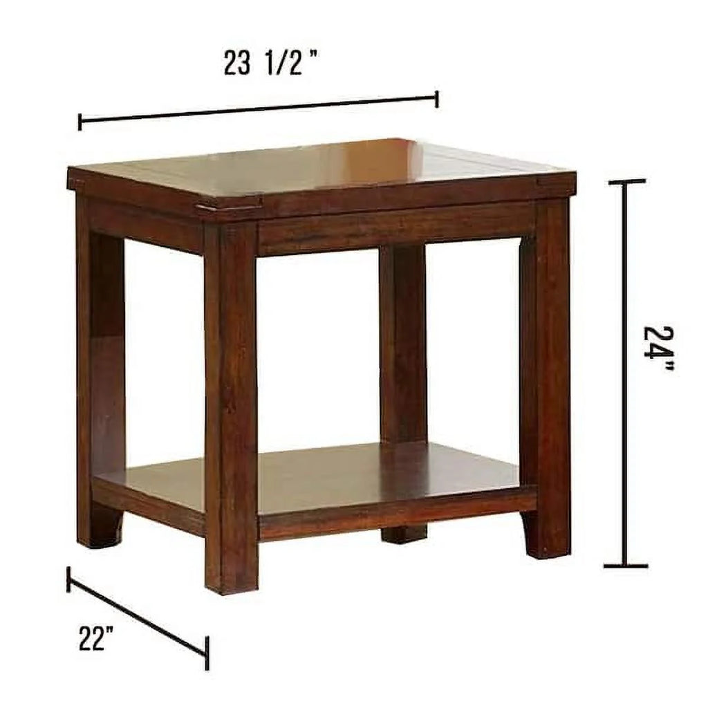 Dark Cherry Open Shelf End Table M912