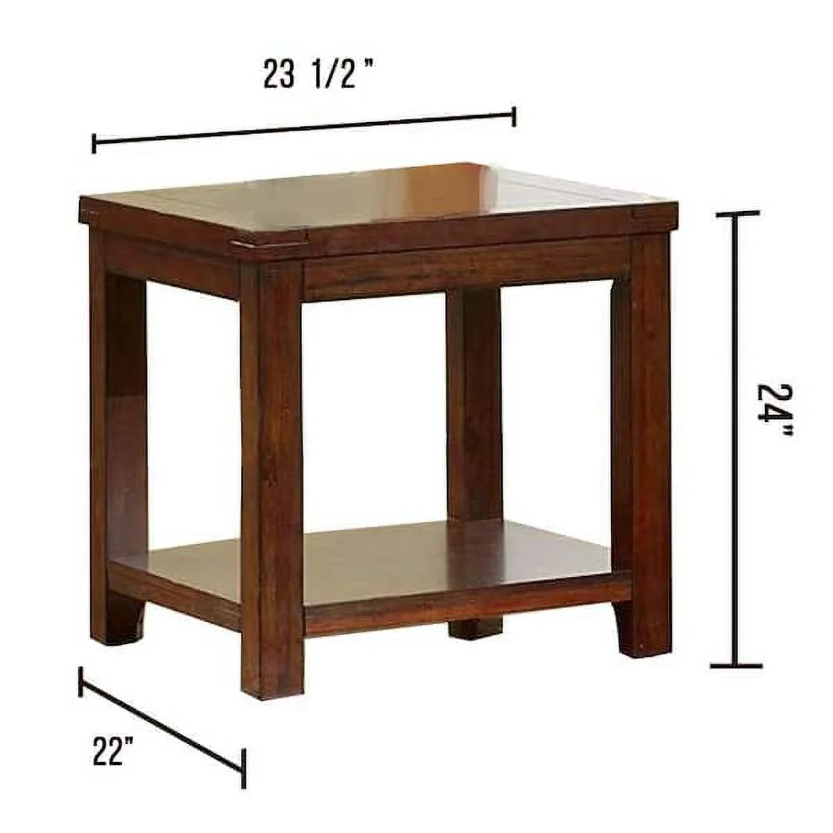 Dark Cherry Open Shelf End Table M912