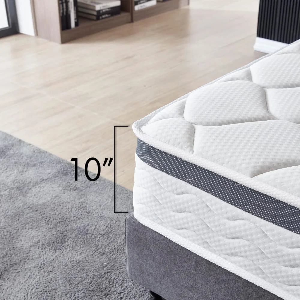 Twin Size 10 Inch Memory Foam Spring Hybrid Mattress Y44673