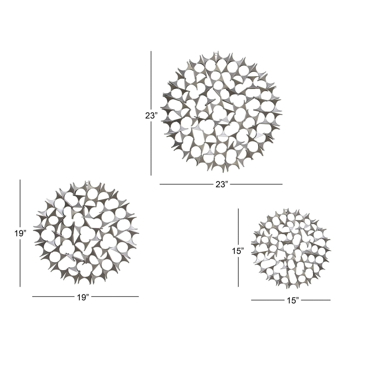 Metal Wall Decor (Set of 3) Silver V73017