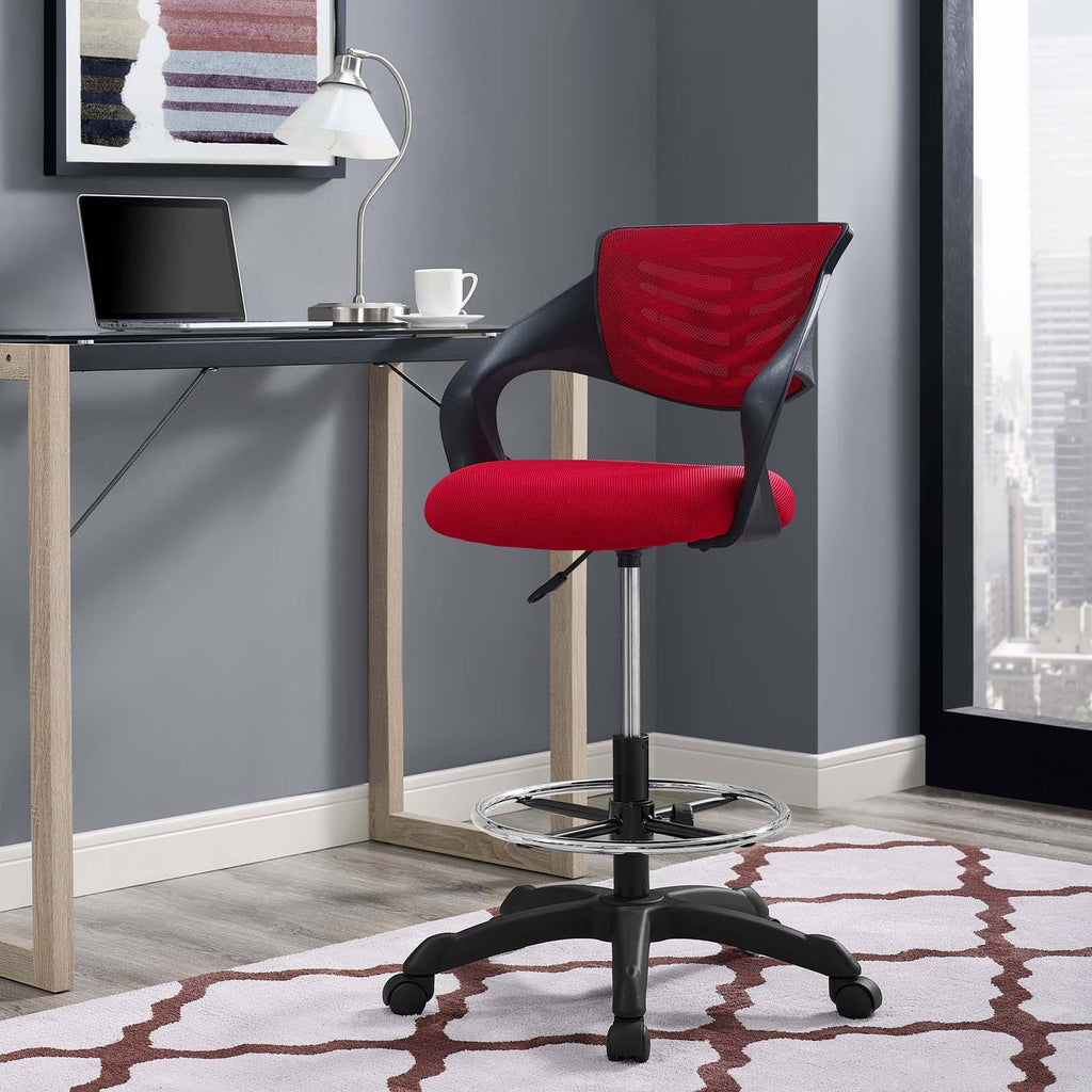 Red Mesh Drafting Chair J249656