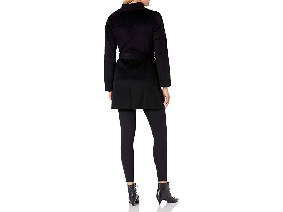 Black Belted Wrap Coat U800224