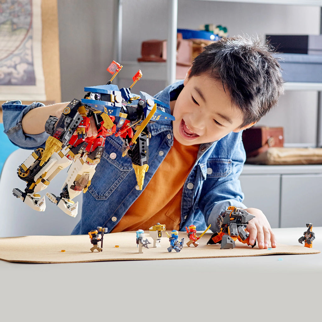 4 in 1 Mech Set with Toy Car, Jet Plane and Tank Toys plus 7 Minifigures Y45936