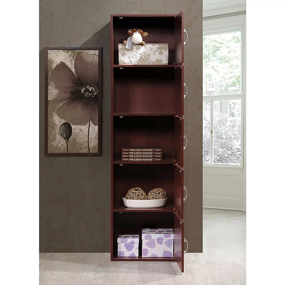Modern 5-Shelf 5-Door Bookcase R924