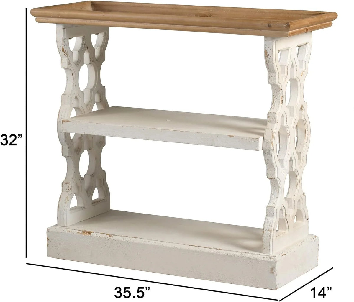 35 Inch 3 Tier Fir Wood Console Table I69218