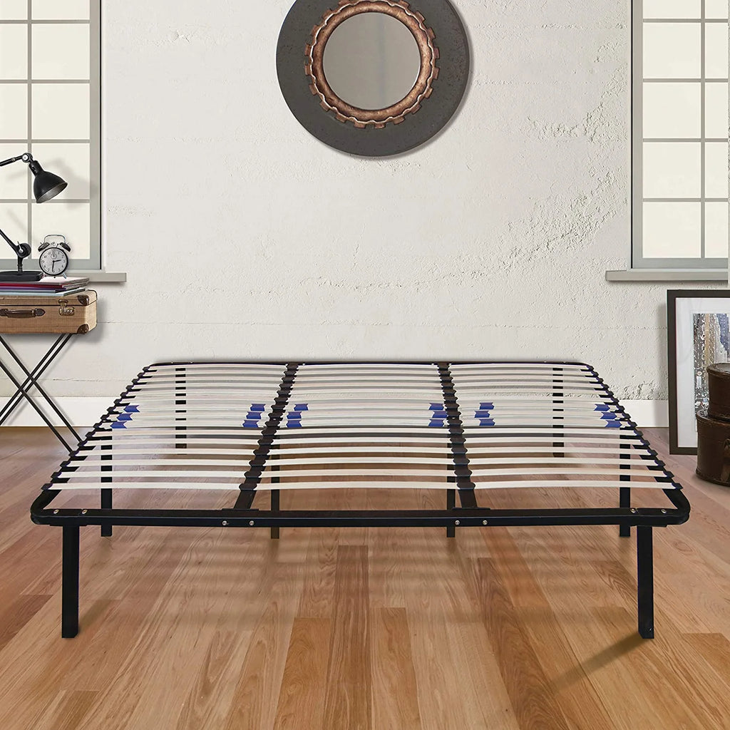 King Metal Platform Bed Frame with Wood Slat Support M5570