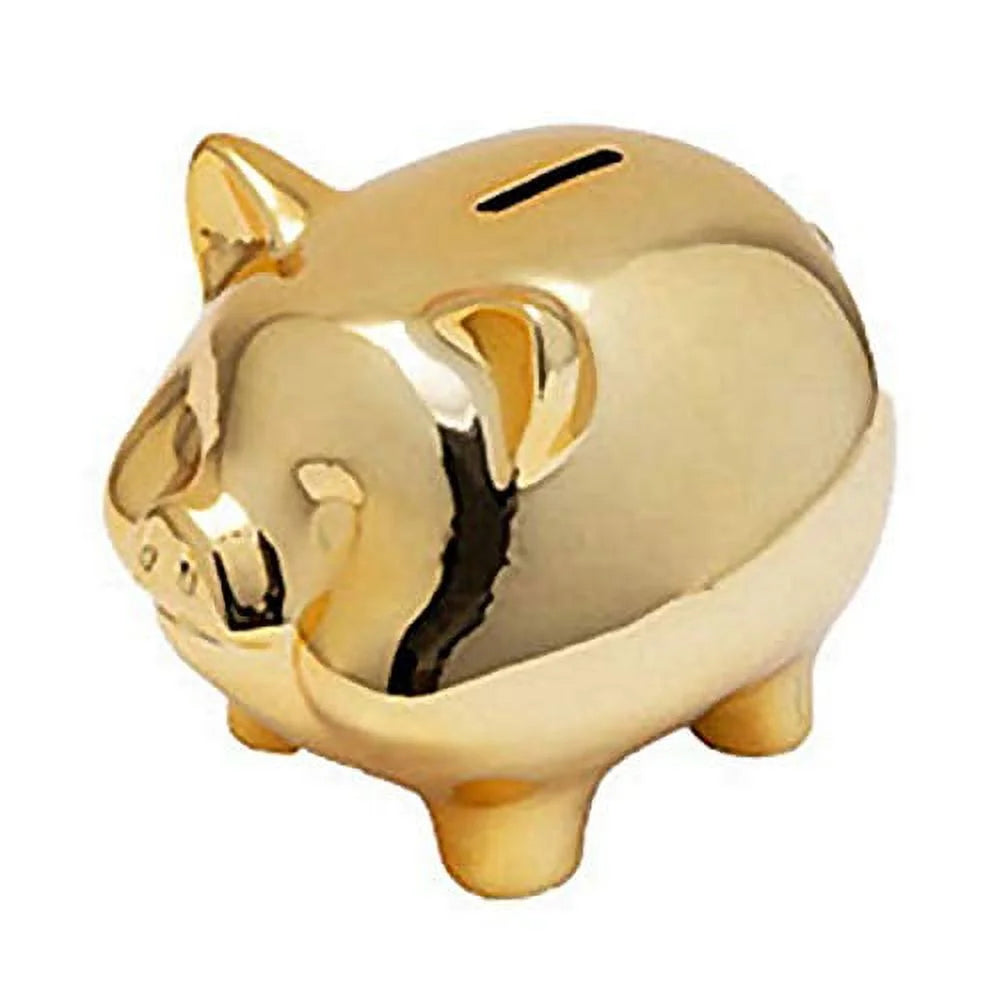 Ceramic Gold Pig Piggy Bank F31821