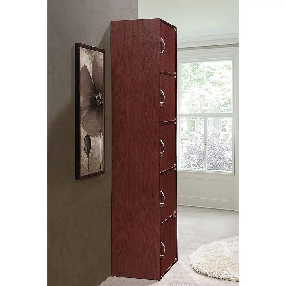 Modern 5-Shelf 5-Door Bookcase R924