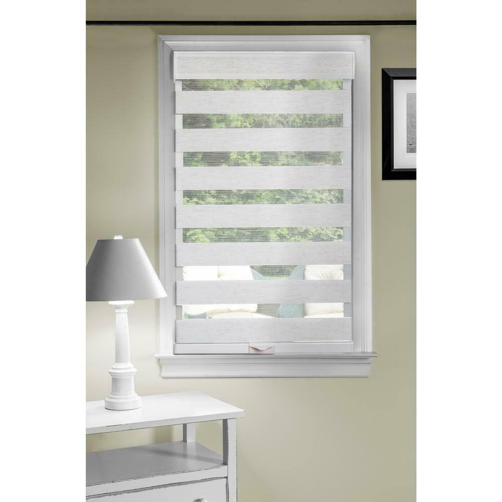 43 in. W x 72 in. L Light Filtering Linen Cordless Double Layered Privacy K712617