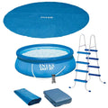 15ft x 48in Inflatable Above Ground Pool with Pump and Solar Cover M9563