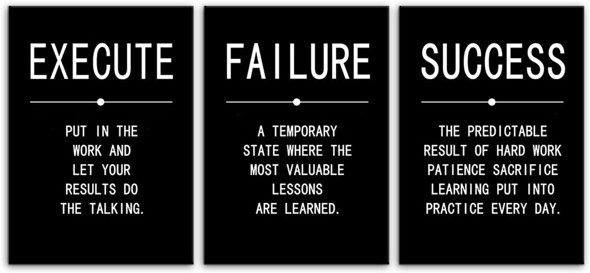 3 Pieces Black Framed Canvas Wall Art V6956